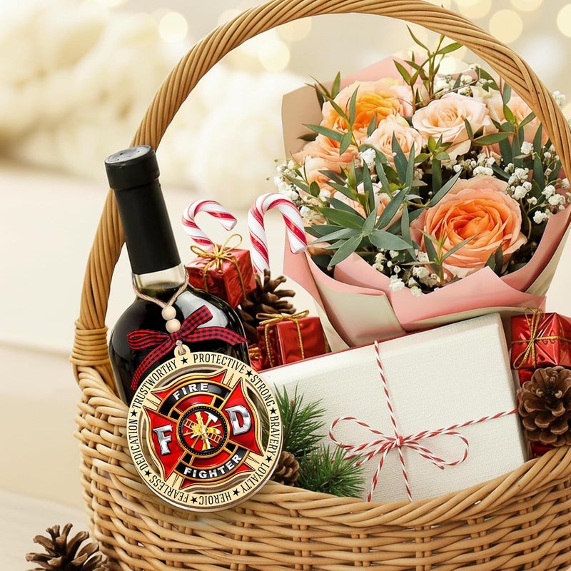 HEXMOZ Firefighter Christmas Ornaments - Firefighter Ornaments for Fireman, Fire Department Gift Ideas - Xmas Gifts for Firefighters Male, Female, Holiday Ornaments Decorations 2025 - Image 4